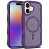 Shade Series Curly Wave Grip Hybrid Case with MagSafe for iPhone 17 - Purple