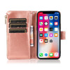 Leather Wallet Case with Zipper Pocket for iPhone 17 Pro Max - Rose Gold