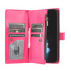 Leather Wallet Case with Zipper Pocket for iPhone 17 Pro - Hot Pink