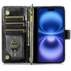 Leather Wallet Case with Zipper Pocket for iPhone 17 - Black