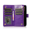 Leather Wallet Case with Zipper Pocket for iPhone 17 - Purple
