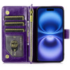 Leather Wallet Case with Zipper Pocket for iPhone Air - Purple