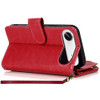 Leather Wallet Case with Zipper Pocket for iPhone Air - Red