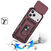 Military Grade Hybrid Case with Ring Grip and Camera Lens Protector for iPhone 17 Pro Max - Burgundy