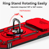 Military Grade Hybrid Case with Ring Grip and Camera Lens Protector for iPhone 17 Pro Max - Red