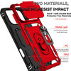 Military Grade Hybrid Case with Ring Grip and Camera Lens Protector for iPhone 17 Pro Max - Red