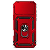 Military Grade Hybrid Case with Ring Grip and Camera Lens Protector for iPhone 17 Pro Max - Red