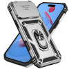 Military Grade Hybrid Case with Ring Grip and Camera Lens Protector for iPhone 17 Pro Max - Silver