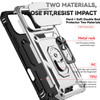 Military Grade Hybrid Case with Ring Grip and Camera Lens Protector for iPhone 17 Pro Max - Silver