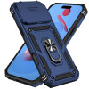 Military Grade Hybrid Case with Ring Grip and Camera Lens Protector for iPhone 17 Pro - Blue