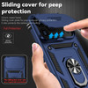 Military Grade Hybrid Case with Ring Grip and Camera Lens Protector for iPhone 17 Pro - Blue
