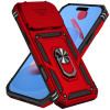 Military Grade Hybrid Case with Ring Grip and Camera Lens Protector for iPhone 17 Pro - Red