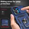 Military Grade Hybrid Case with Ring Grip and Camera Lens Protector for iPhone 17 - Blue