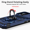 Military Grade Hybrid Case with Ring Grip and Camera Lens Protector for iPhone 17 - Blue