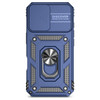Military Grade Hybrid Case with Ring Grip and Camera Lens Protector for iPhone 17 - Blue