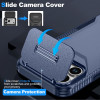 Combat Tough Series Hybrid Case with Camera Lens Cover for iPhone 17 Pro Max - Blue