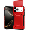 Combat Tough Series Hybrid Case with Camera Lens Cover for iPhone 17 Pro Max - Red