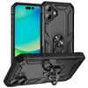 Military Grade Hybrid Case with Ring Grip for iPhone 17 - Black