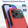 Military Grade TUFF Hybrid Armor Case for iPhone 17 Pro Max - Red
