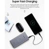 Samsung 10,000 mAh Super Fast 25W Portable Qi Wireless Charger Power Bank Battery Pack - Silver