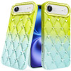 Floral Joy Diamond Crystal TPU Case for iPhone Air - Light Green Teal
