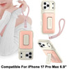Military Grade All-In-One Hybrid Case with Card Pocket, Kickstand and Hand Strap for iPhone 17 Pro Max - Beige Pink