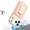 Military Grade All-In-One Hybrid Case with Card Pocket, Kickstand and Hand Strap for iPhone 17 Pro - Beige Pink