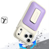 Military Grade All-In-One Hybrid Case with Card Pocket, Kickstand and Hand Strap for iPhone 17 Pro - Beige Purple