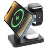 Brookstone 3-In-1 MagSafe Wireless Charging Station for iPhone, Apple Watch, and AirPods - Black