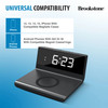Brookstone Qi Certified Wireless Charging Pad with Digital Alarm Clock - Black