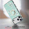Four-Leaf Clover Diamond Rhinestone Case with Ring Grip for iPhone 17 Pro - Teal