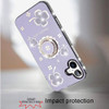 Four-Leaf Clover Diamond Rhinestone Case with Ring Grip for iPhone 17 - Purple