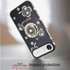 Four-Leaf Clover Diamond Rhinestone Case with Ring Grip for iPhone Air - Black