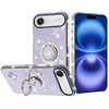Four-Leaf Clover Diamond Rhinestone Case with Ring Grip for iPhone Air - Purple