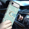 Four-Leaf Clover Diamond Rhinestone Case with Ring Grip for iPhone Air - Teal