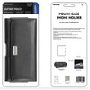 Premium Leather Horizontal Belt Pouch with Card Pocket (5.7 to 6.3 inch Screen Size) - Black