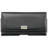 Premium Leather Horizontal Belt Pouch with Card Pocket (6.5 inch & Above Screen Size) - Black