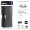 Premium Leather Horizontal Belt Pouch with Card Pocket (6.5 inch & Above Screen Size) - Black