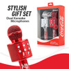 2-Pack Coca-Cola and Diet Coke Bluetooth Wireless Karaoke Speaker Microphone
