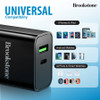 Brookstone Rapid PD 20W 2 Port USB-C and USB-A Wall Charger - Black
