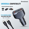 Brookstone 50W Power Delivery 3-Port Car Charger and 4ft USB-C Cable Charging Kit - Black