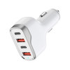 Brookstone 4 Port Rapid 60W PD USB-C and USB-A Car Charger - White