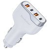 Brookstone 4 Port Rapid 75W PD USB-C and USB-A Car Charger - White
