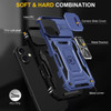 Military Grade Ring Holder Case with Camera Lens Cover for iPhone 17 - Blue