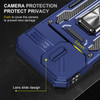 Military Grade Ring Holder Case with Camera Lens Cover for iPhone 17 - Blue