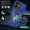 Military Grade Ring Holder Case with Camera Lens Cover for iPhone 17 - Blue