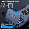 Combat Tough Series Ring Holder Case with Camera Lens Cover for iPhone 17 Pro Max - Blue