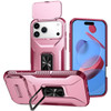 Combat Tough Series Ring Holder Case with Camera Lens Cover for iPhone 17 Pro Max - Pink Burgundy