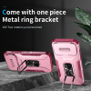 Combat Tough Series Ring Holder Case with Camera Lens Cover for iPhone 17 Pro Max - Pink Burgundy