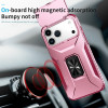 Combat Tough Series Ring Holder Case with Camera Lens Cover for iPhone 17 Pro Max - Pink Burgundy